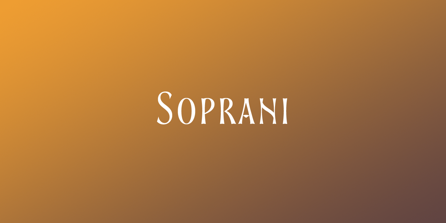 Beispiel einer Soprani Norm Regular-Schriftart